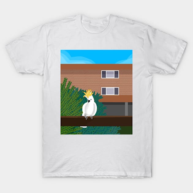 Balcony Cockatoo 2 T-Shirt by Donnahuntriss